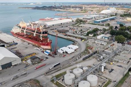 An aerial view of the Biidaaban Renewable Energy facility