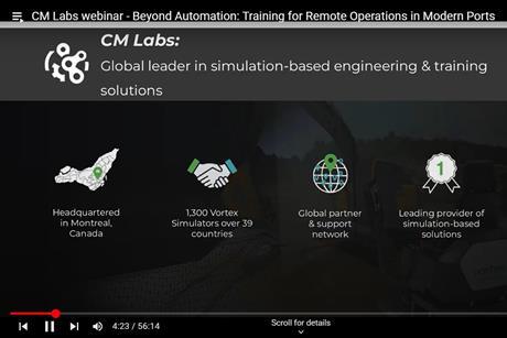 The image shows the CM Labs hosted webinar in action
