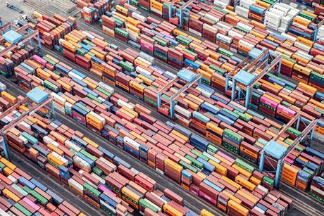 Aerial shot of containers at CTA