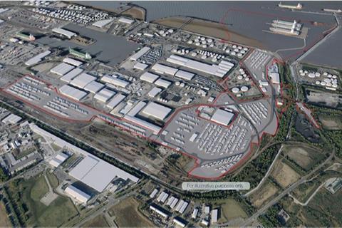 The image shows the area earmarked for the the new ferry terminal at Immingham