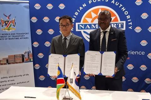 A picture of the Namport partnership signing with South Korea