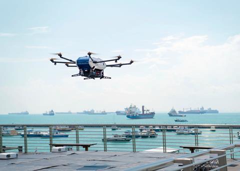 A drone in flight