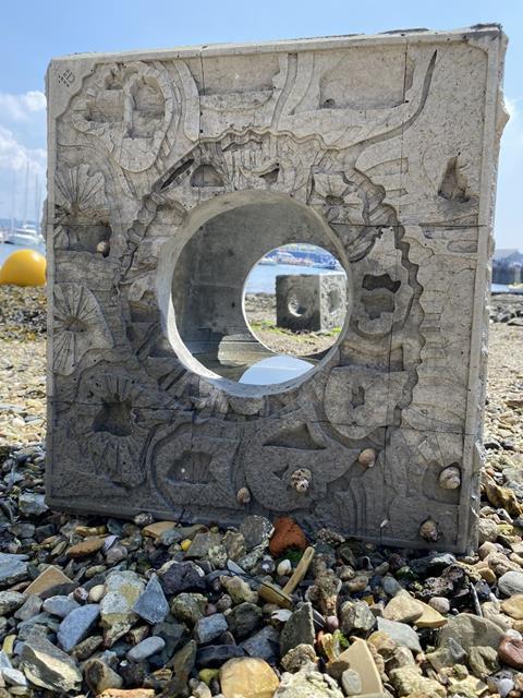 Intertidal cubes at Falmouth Harbour