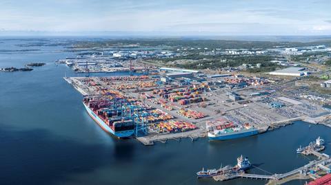 Aerial image of the Port of Gothenburg