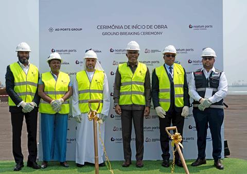 Officials at the groundbreaking ceremony to mark the beginning of construction at the new Luanda Terminal