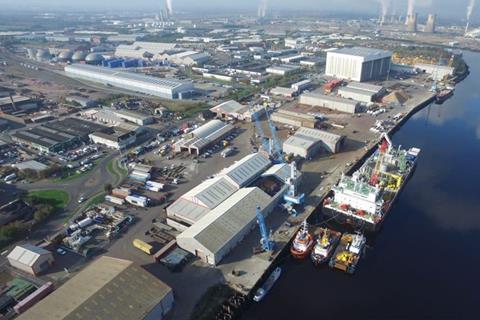 An aerial shot of the AV Dawson owned Port of Middlesbrough