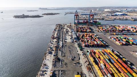 Port of Gothenburg from the air