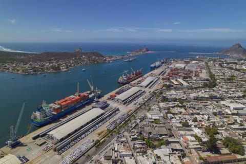 Aerial shot of Terminal Marítima de Mazatlán in Mexico