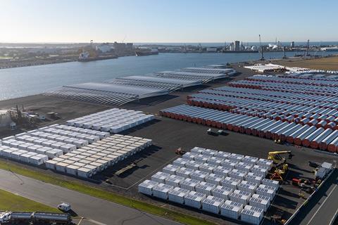 Renewable energy assets on the quayside at Newcastle