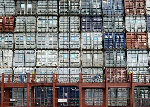 Stacked containers