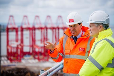 Peel Ports welcomes UK Transport Minister, Andrew Jones MP to Port of Liverpool to view the latest developments at Liverpool2