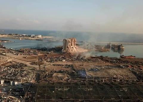 It is believed people remain trapped beneath the rubble at the port Photo: Roi Kais/Twitter