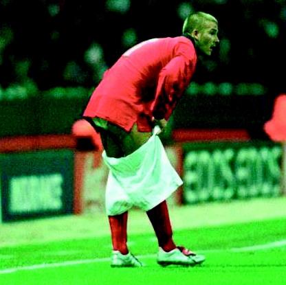 David Beckham of England gets to the bottom of the world cup winning formula