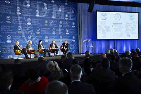 The inaugural Danish Maritime Forum saw a plenary discussion on the new report called Unleashing the potential of the global maritime industry Photo: Flickr/Danish Maritime Days