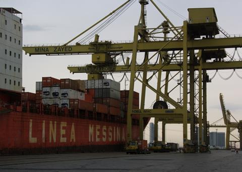 The last container ship has called at Mina Zayed