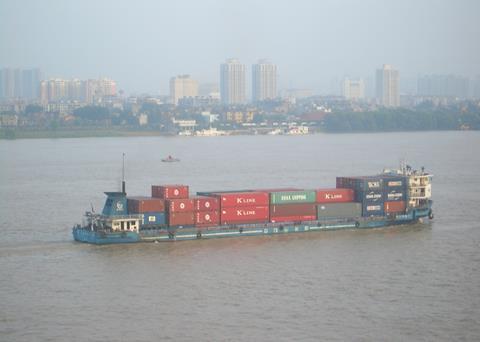 The Yangtze river near Wuhan is seeing  a rise in box volumes. Photo: V Menkov