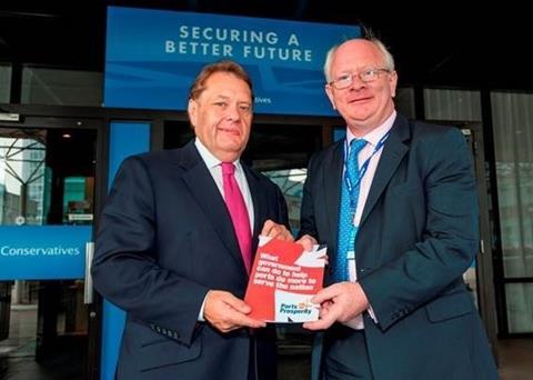 Rt Hon John Hayes MP, Minister of State for Transport (left), welcomes the manifesto with ABP Chief Executive James Cooper