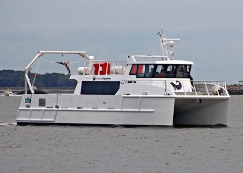The 19m research vessel ‘Spirit of the Sound’ runs on hybrid electric power for two hour study cruises on Long Island Sound