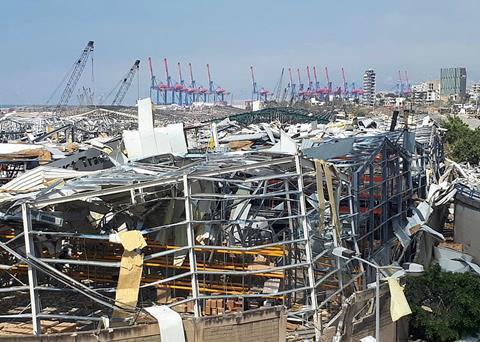 Port of Beirut after the explosions