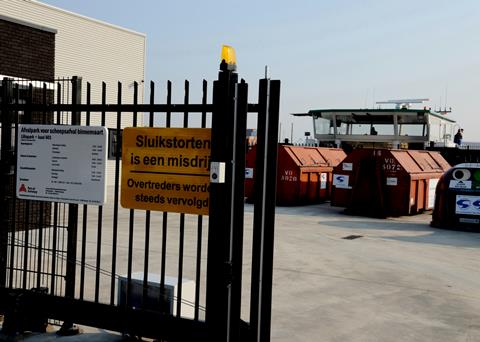 The new barge waste collection facility in the Port of Antwerp