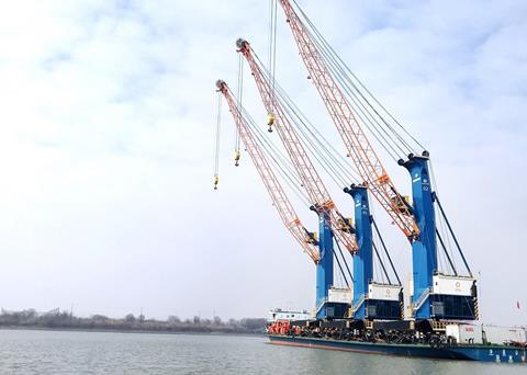 The PICT cranes Photo: Nantong Rainbow Heavy Machineries