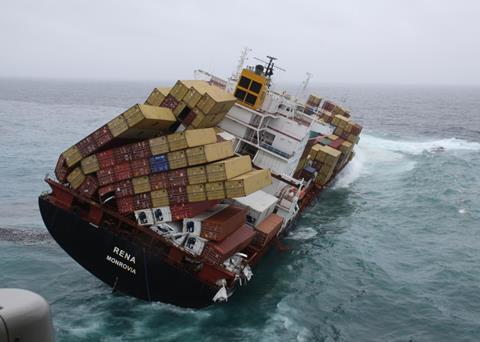 Containers from the stricken Rena have been spotted off and removed off the Port of Tauranga. Image: Mark Alen
